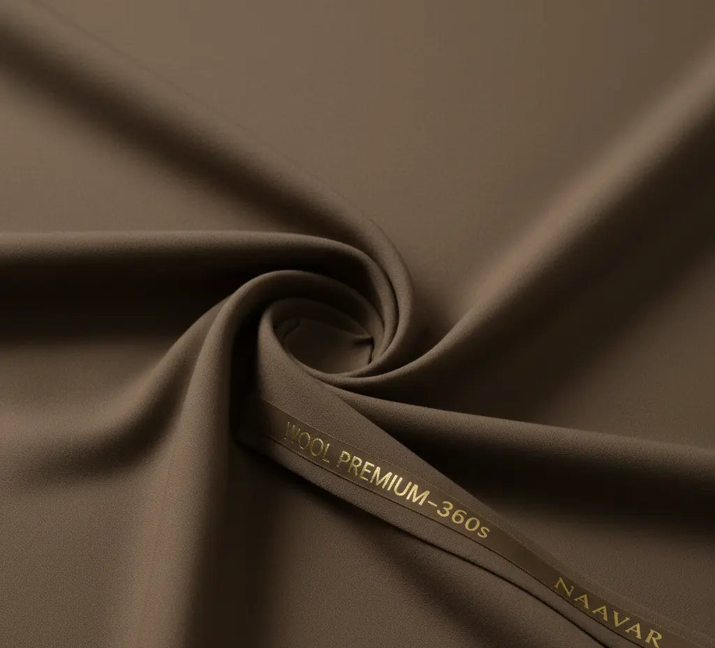 Brown Unstitched Cashmere Wool 360S Lightweight Shalwar Kameez