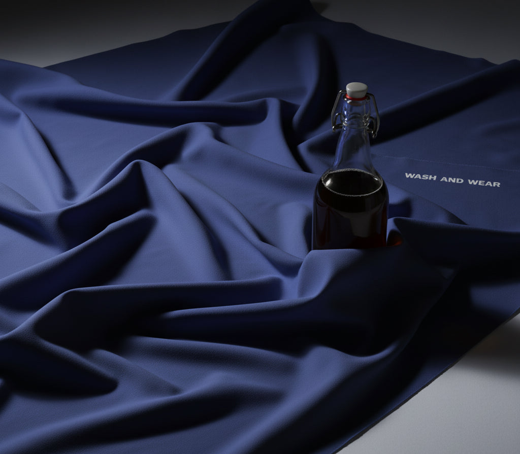 Dark Blue Wash & Wear Shalwar Kameez (Unstitched)