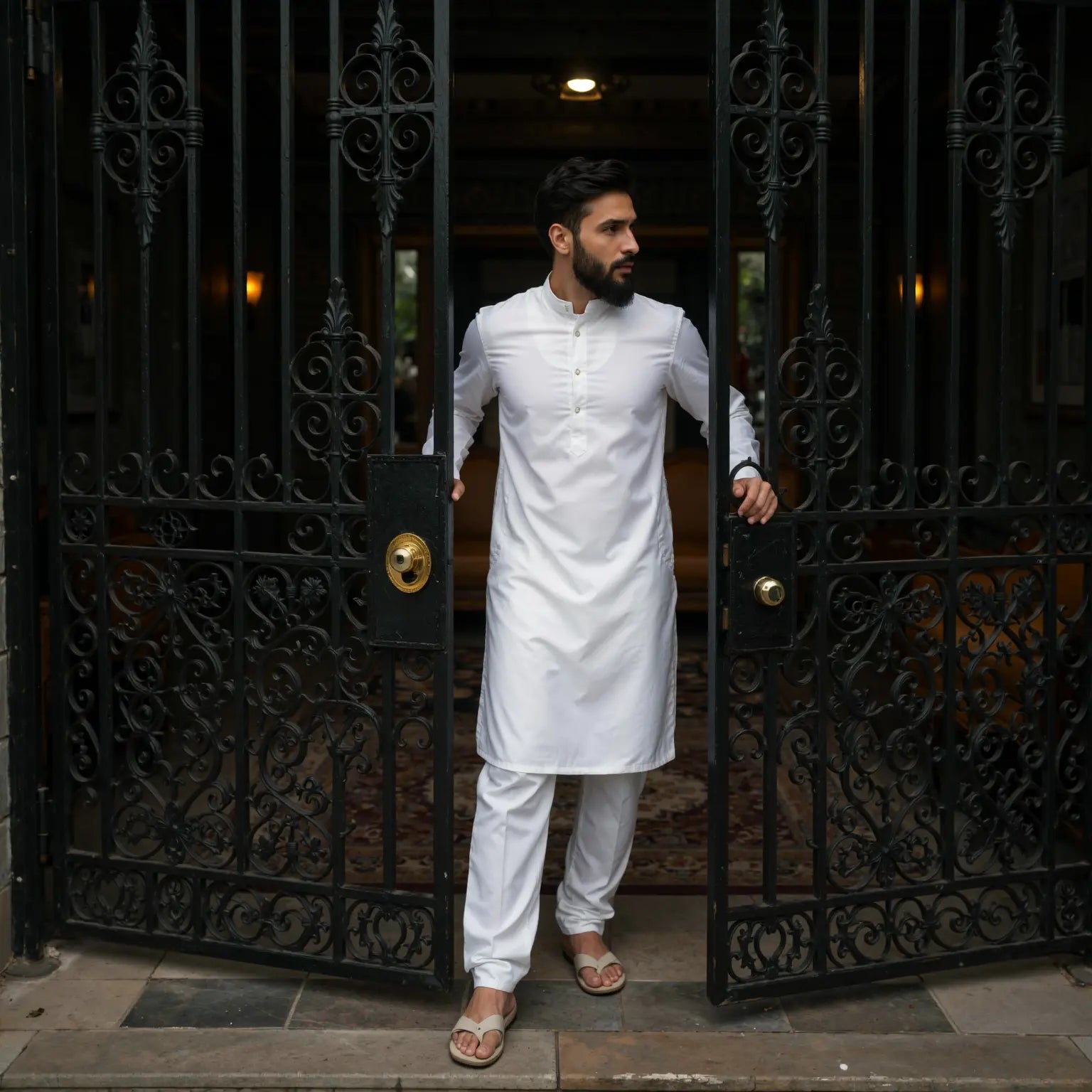 White Unstitched Cashmere Wool 360S Lightweight Shalwar Kameez