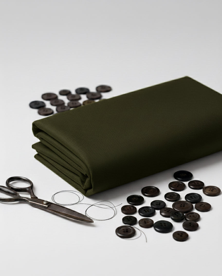 Olive Green  Cashmere Wool 360S Lightweight Unstitched Shalwar Kameez